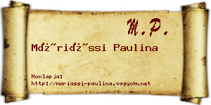 Máriássi Paulina névjegykártya